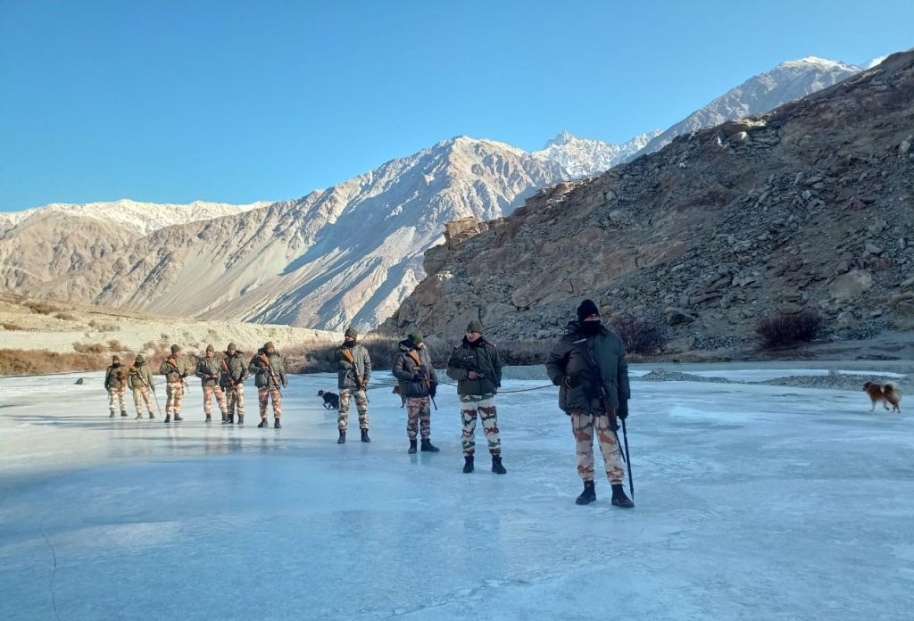 BATTLE Ready ITBP at the FROZEN TARMAC of the Pangong