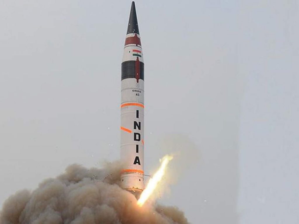 ICBM Agni-5 trial firing at night